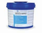 Desco Wipes DT are compatible with all commercially available surface disinfectants.