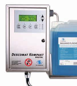 Application aids Application aids overview DESCOMAT KOMPAKT DIGITAL automated dosage machines Computer controlled dosage machine for disinfectants and cleaners Descomat Kompakt digital is an