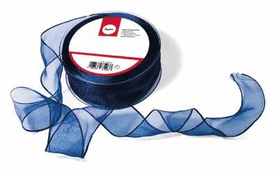 . 55 230 (50) Organza ribbon with selvage 25 mm, roll 50 m 55 229