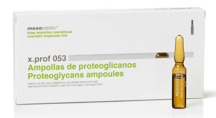 CosMedics ampoules line PROTEOGLYCANS Cellular restructuring. Provide the skin with elasticity and smoothness. Prevent the formation of new wrinkles and assist in softening existing lines.