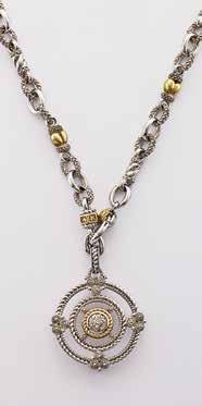 STERLING SILVER NECKLACE 18 INCH WITH 22K GOLD & STERLING