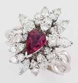 RUBY/DIAMOND & WHITE GOLD RING/PENDANT - Wear as Either as