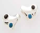 $748 299 STERLING SILVER EARRINGS WITH ONYX AND TURQUOISE.