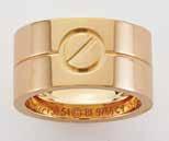 5 carats total gem weight. In 14 kt. Gold. $2,248 899 CARTIER BAND 18K. SIZE 7.