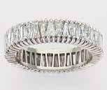 50 CTS TW DIAMONDS 18K WHITE. $2,375 950 4 CT DIAMOND ETERNITY BAND This baby is loaded 4 carats of channel-set, baguette-shaped diamonds in platinum. Size 8½.