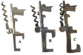 About hinged corkscrews Hinged Hagenauer corkscrews are extremely rare and were mostly sold in America. A is a genuine Hagenauer piece.