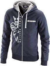 men Basic zip hoodie Alex zip sweatshirt Hoodie with front zipper and jersey hood lining in contrasting colour. Cropped Griffin print and Scania wordmark print on front.