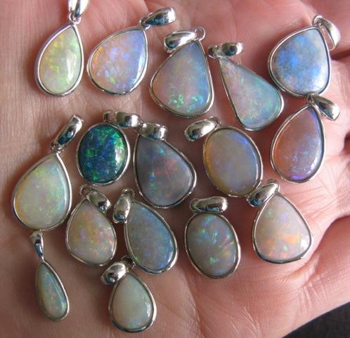 4. $100 each IMG_0818 Sterling Silver Pendants (22 solid opals & 4 doublets)