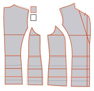 Figure 9 shows the result drawings of the garment pattern using a CAD system.