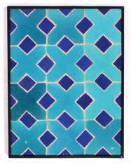 19 Tile panel Central Asia, 19th Century decorated in blue,