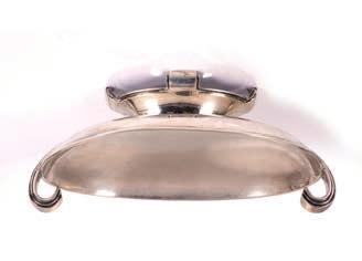 1000-2000 (plus 24%BP*) 44 Silver Dish Indian, mid 19th Century navette form, on a set of four feet.