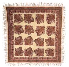 181 Large square shawl (Rumal) Indian,Kashmir red ground