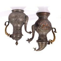 diameter and two larger engraved lotas 18cm and 14cm 228 Large copper ewer Kashmir