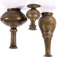 236 Brass lota India with engraved designs, 16cm and a pair of copper small