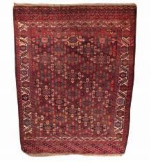 within a double border 134cm x 187cm 351 Frontier Ersari rug with six