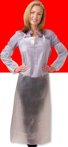P O S A B L E W E A R RA35Y RA08C48 8-mil, Clear Vinyl Apron Tied Strings &