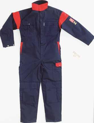 Flame resistant cotton/polyester 335 g/m² Jacket with buttons Navy/red Size: S - 2XL CE: