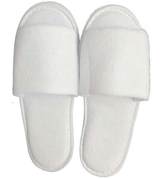 SLP02T Slippers in terry towel open on top,padding 5 mm,sole in carton plus EVA 4 mm covered