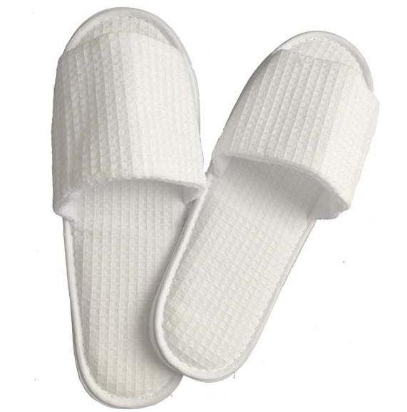 SLP04WF Slipper comfort in waffle tissue, open on top internal part of the top is in natural cotton,padding 5 mm,sole in carton