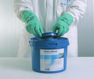 7 The non-woven material of Desco Wipes DT was developed in a way not to absorb but to release the active ingredients contained in the disinfectant solution reliably to surfaces.