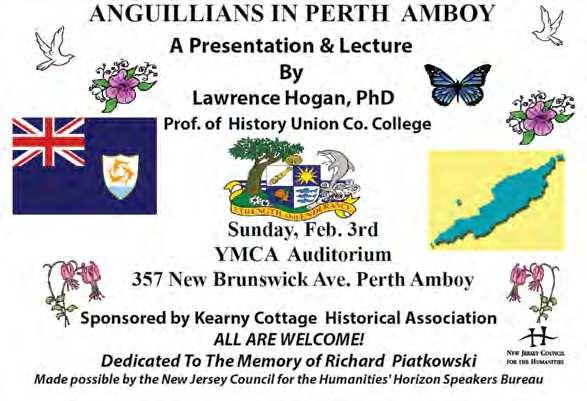 6. The Amboy Guardian * January 30, 2013 African-American History as Immigration History: Anguillans in Perth Amboy PERTH AMBOY - There will be a lecture about the Anguillans in Perth Amboy at the
