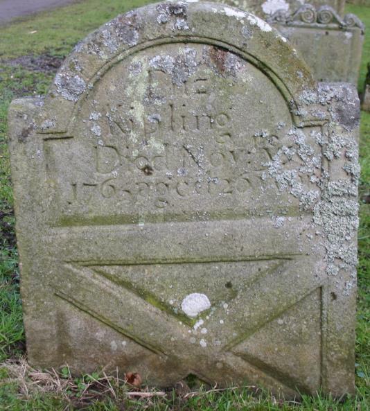 Two-sided grave stone at Middleton for John (d1759), Charles (d 1767) and Charles wife Margaret (d1759) and their sister Elizabeth (d 1766 on the reverse).