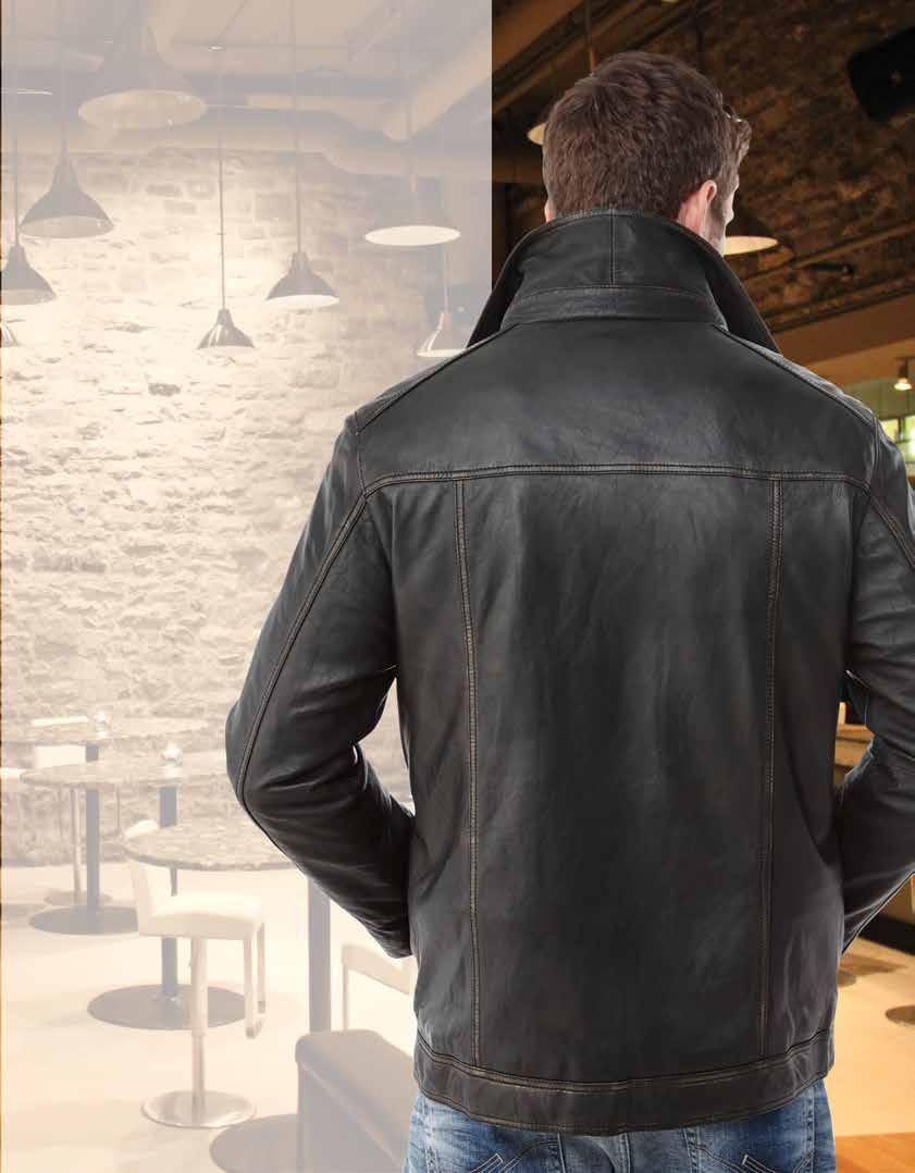 Leather Jacket Fully insulated genuine lamb leather jacket. Genuine crinkled insulated lamb leather jacket. Removeable inner rib collar.