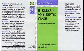 Page 8 SKIN TYPE This can be used on all skin types. B-Kleer may be used on open wounds.