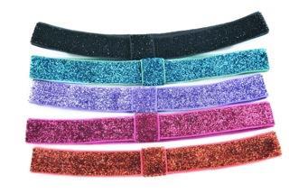 Fuchsia,Purple, Red,Turquoise Glitter Stretch Head Bands