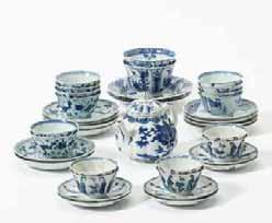 135 135 A collection of six Chinese blue and white plates and dishes Kangxi period (1662-1722) Comprising a peony scroll dish; a moulded dish with chrysanthemum, peony and pomegranate; a moulded