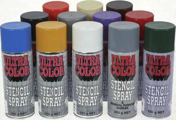 Stencilling Spray Ink Specially formulated for stencil applications. Ideal for colour coding.