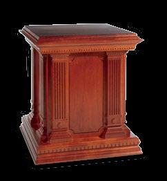 25"h Crafted from oak or cherry hardwood Felt-lined compartment with lock Howard Miller quartz