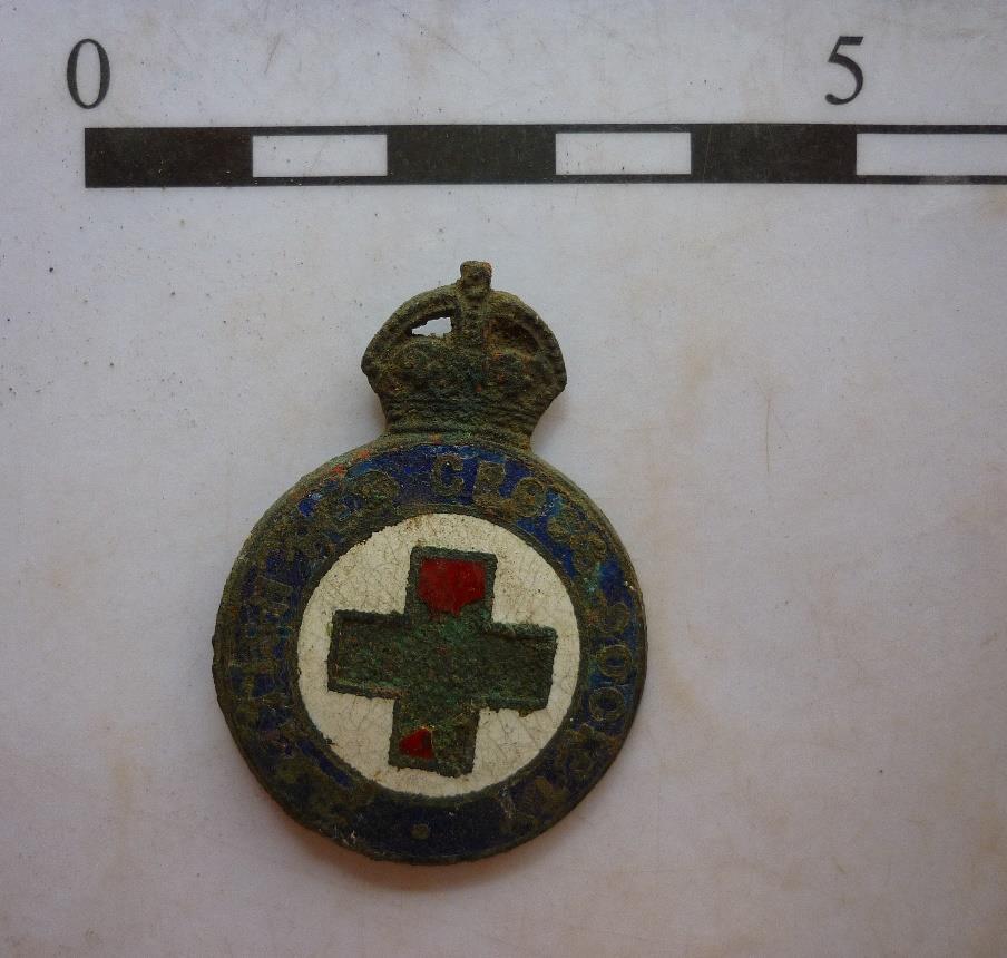 Figure 37: The British Red Cross Society brooch excavated from