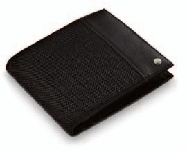 Men s Wallet. Carry your cards with pride in this classic, high-quality leather/nylon wallet. Coin section with popper fastener, notes compartment and various slots for credit cards and documents.