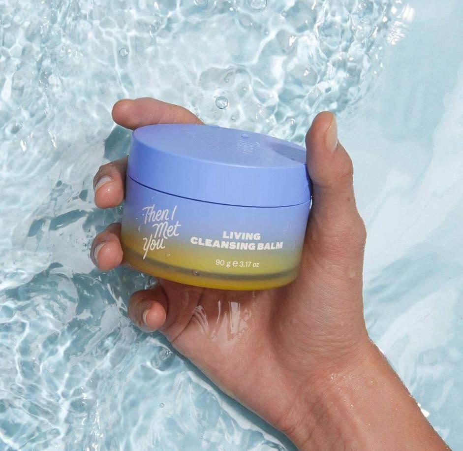 Then I Met You LIVING CLEANSING BALM Massage this luxurious, sorbet-soft oil cleanser into the skin to melt away oil-based impurities, such as sunscreen, makeup and excess sebum while nourishing the
