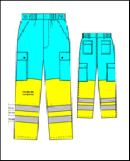 2) AMBULANCE vest + trousers Two-piece garment, single-layer trousers, vest with lining Outer shell material: FOREMAN 67% Polyester / 33% Cotton 240g/m2 Lining: