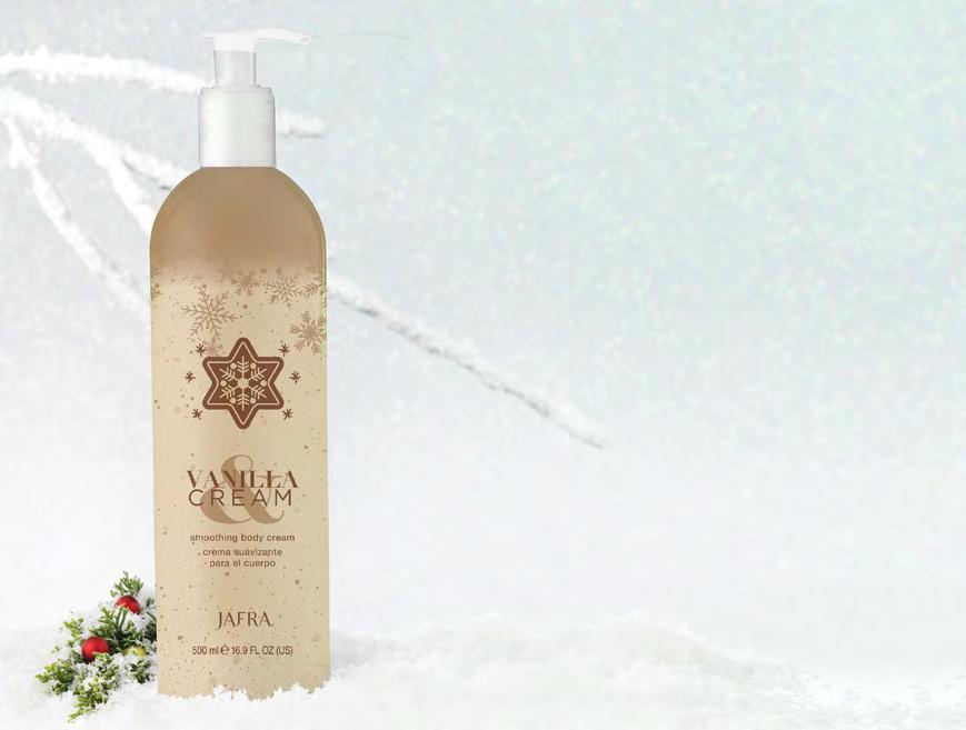 YOUR INDEPENDENT JAFRA CONSULTANT: Accepts: REQUIRES EXTRA POSTAGE sweeten the SEASON BONUS-SIZE HOLIDAY EXCLUSIVE Vanilla & Cream Smoothing Body Cream 1
