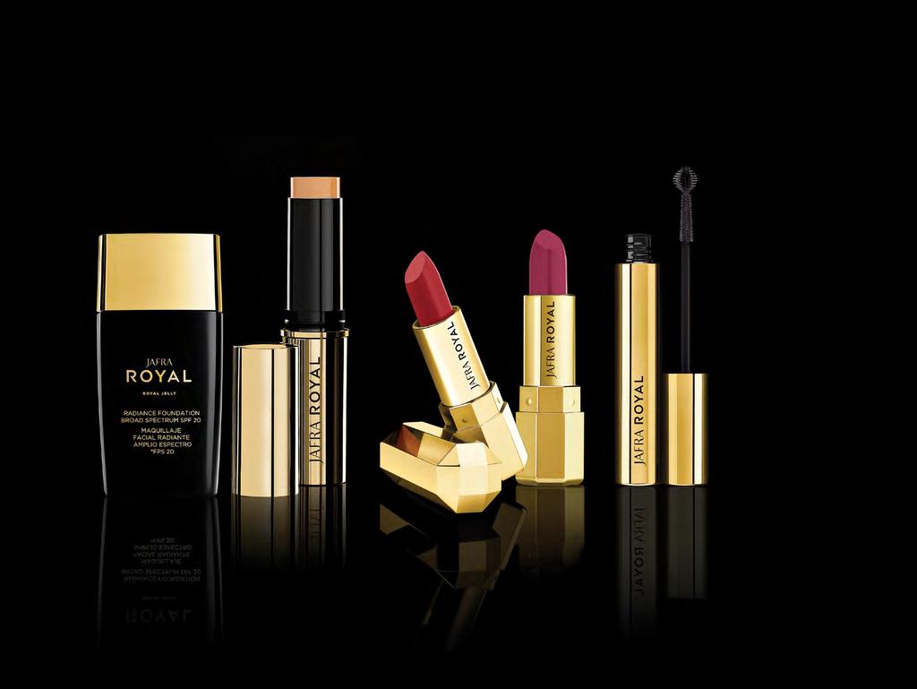 NEW! A radiant SEASON Luxe makeup, infused with revitalizing Royal Jelly RJx Haute Berry JAFRA ROYAL Face & Lip Duo $25 SAVE OVER 45% Retail Value: $46 301902 Choose 1: A or B Choose 1: C or D JAFRA