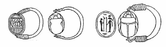 The Scaraboid seal is a modification of the Scarab, retaining more or less the ovoid form of the engraved base, while the back was either absolutely plain or could be shaped in various forms.