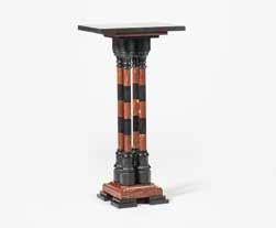 141 290 A carved Italian alabaster pedestal 19th century On octagonal base, supporting the column, sprouting