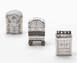 31 27 Three Dutch silver loderein snuff boxes One with the mark of Gerben Wouda, Drachten, 1839; one with date letter 1835; one with the mark of Cornelis van Hoek, Amsterdam, 1807 One shaped as a