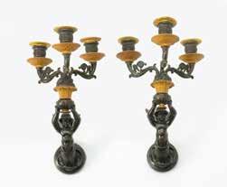 van Oppenraaij, Noordwolde (2x) 178 A pair of early French Charles X ormolu and patinatedbronze candlesticks Circa 1820 On triangular base
