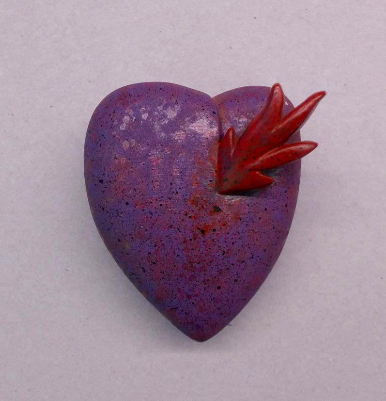 Annie Holdsworth, Heart on Fire brooch, sterling