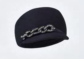 HAZEL AWLUX71856 HAZEL AWLUX71856 Tall riding cap in black wool, with crystal chain motif