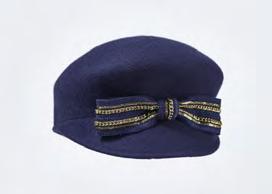 velour with gold crystal balls JOAN AWLUX71870 Military style cap in navy