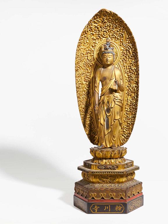 Charity Auction for the benefit of Mukoviszidose e.v. 2438 STANDING JUICHIMEN KANNON. STEHENDE JUICHIMEN KANNON. Japan. Edo period. 18th c. Wood, carved, lacquer gilding and finely painted.