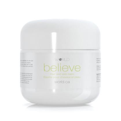 BELIEVE Hair and Skin Balm Head-to-toe skin and hair relief BEST FOR Men, women and children of all ages, hair and skin types.