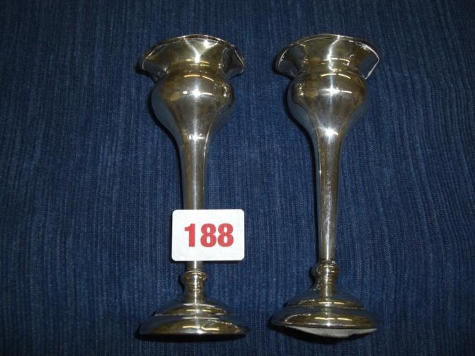 188 Pair of silver bud vases 189 Pair of