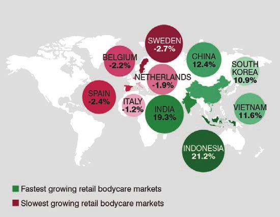 Various sources estimate the global body care market to be worth around $16.5bn. The US continues to account for the lion s share of sales with a value of $2.943bn in 2014, according to Mintel.