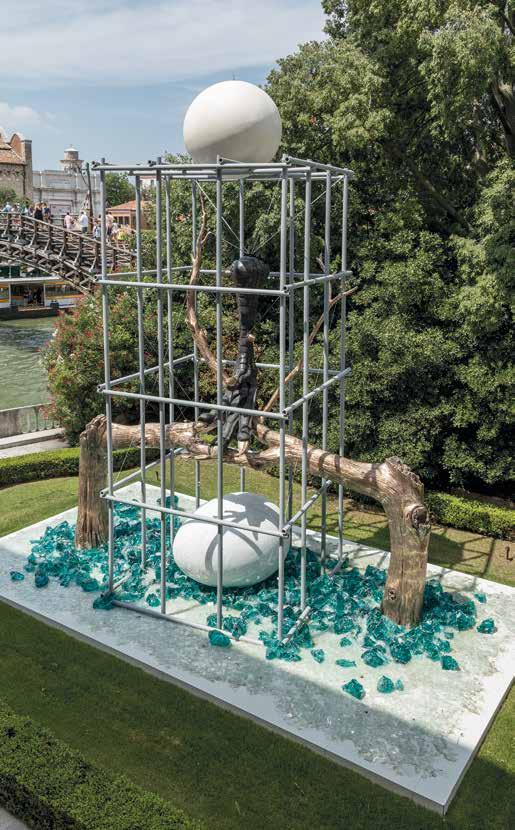 PROTECTED PARADISE The garden of the Palazzo Franchetti was home to Protected Paradise an installation by Koen Vanmechelen, the renowned Belgian conceptual artist whose work involves themes of